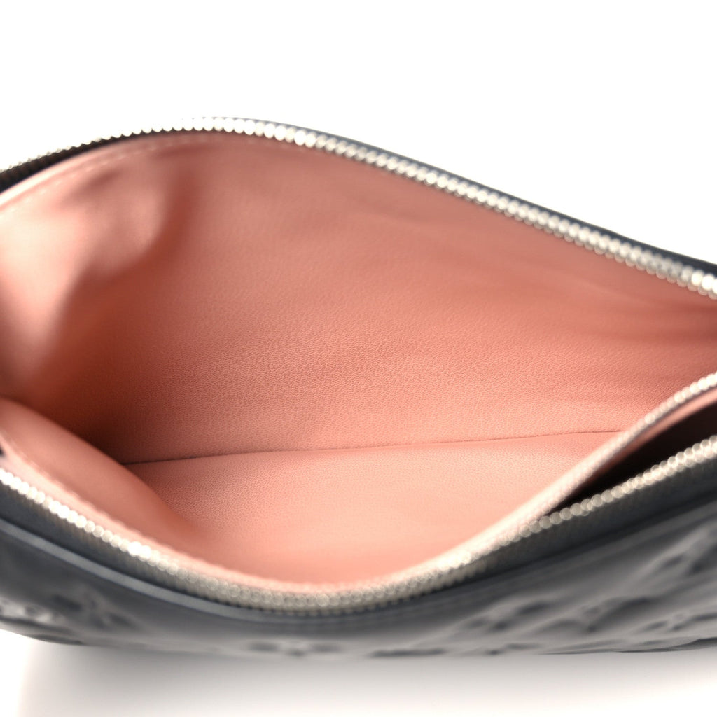 Lambskin Embossed Monogram Coussin PM Black