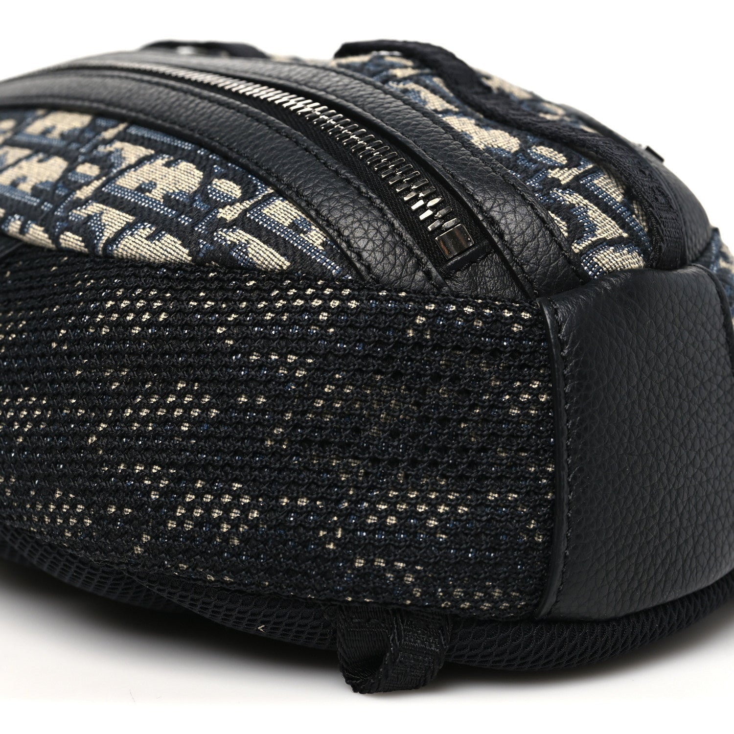 Grained Calfskin Oblique Scarab Sling Bag Blue Black