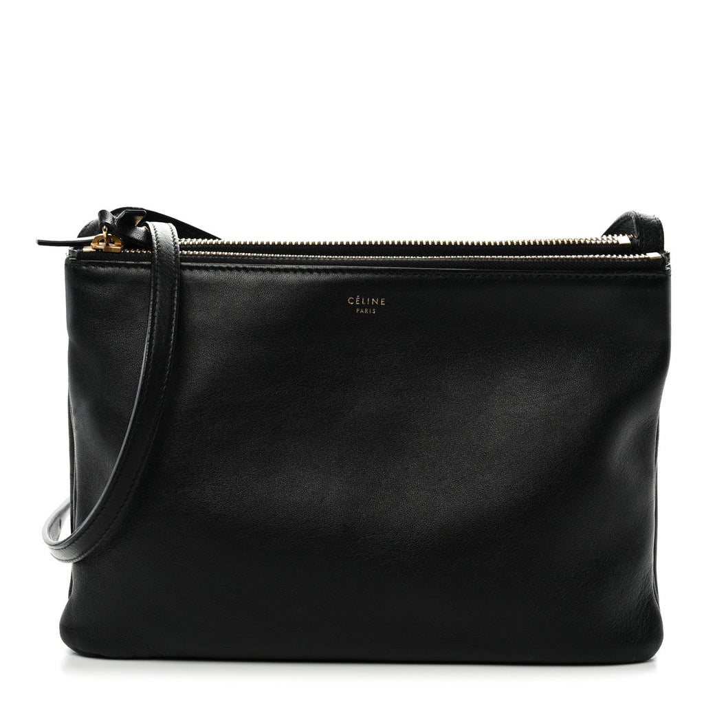 Lambskin Large Trio Crossbody Bag Black