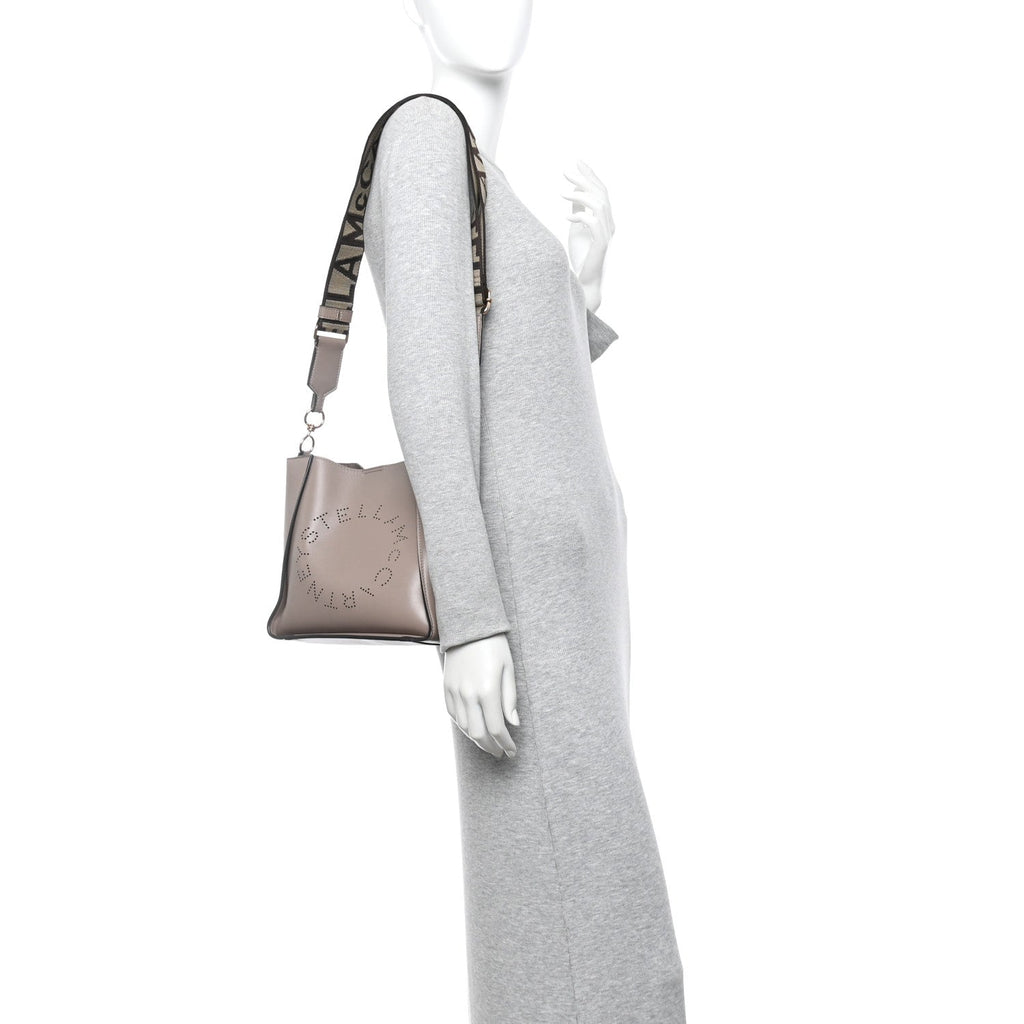 Eco Alter Nappa Perforated Logo Mini Crossbody Dark Taupe