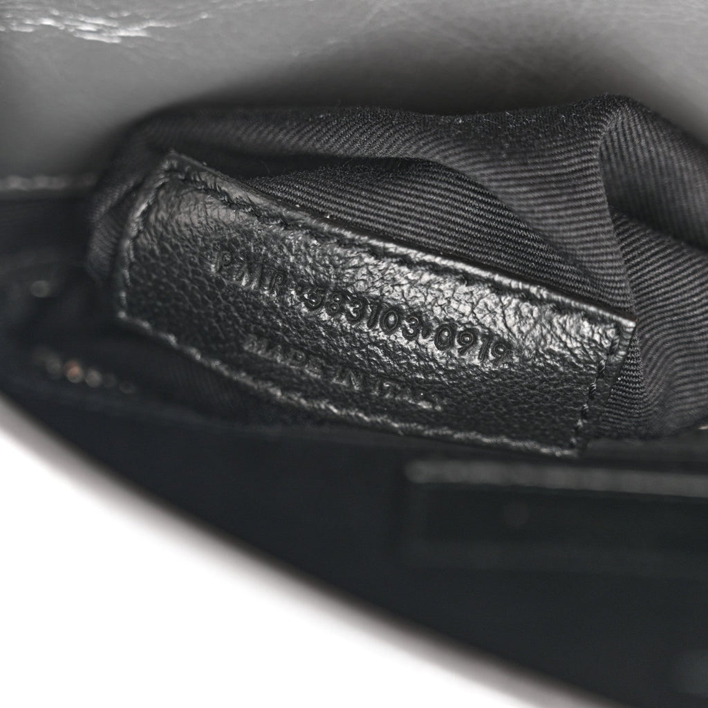 Crinkled Calfskin Matelasse Monogram Niki Chain Wallet Storm