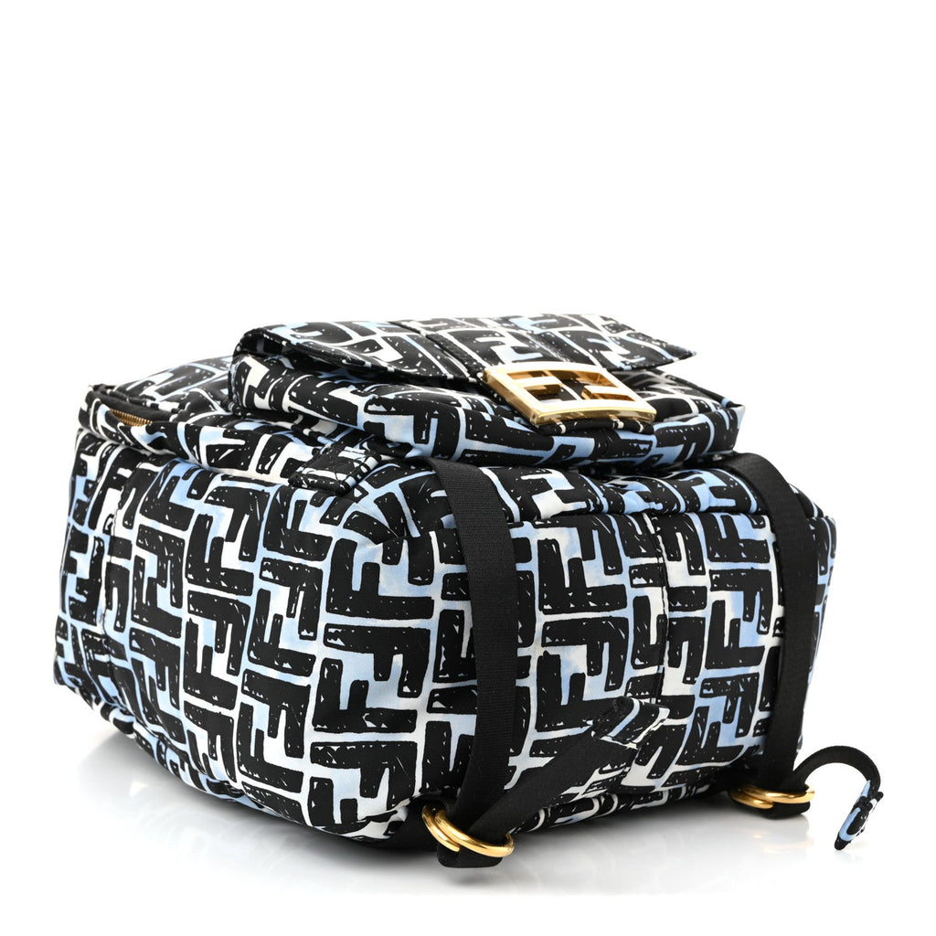 X JOSHUA VIDES Nylon FF Cloudy Pocket Backpack White Celeste Black