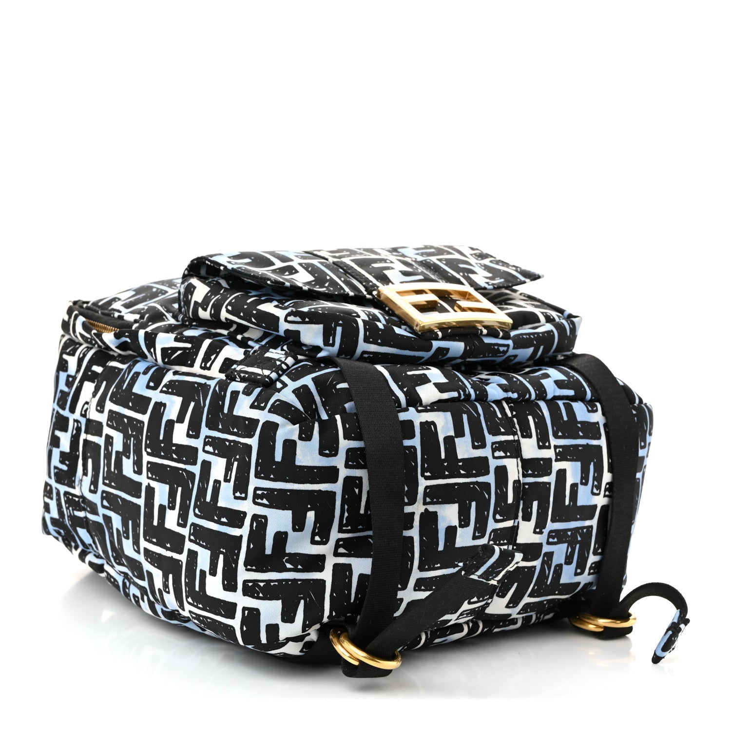 X JOSHUA VIDES Nylon FF Cloudy Pocket Backpack White Celeste Black