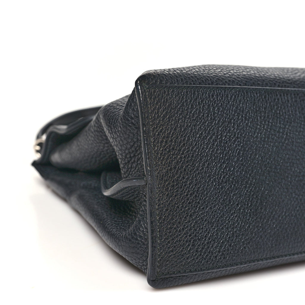 Cellarius Calfskin Medium Bamboo Daily Top Handle Bag Black
