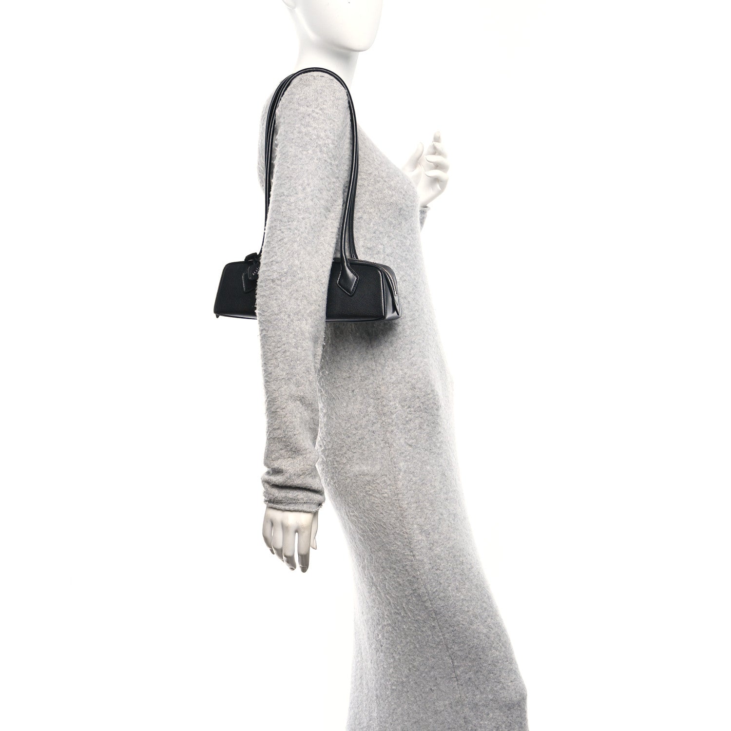 Shiny Goatskin Small Le Teckel Bag Black