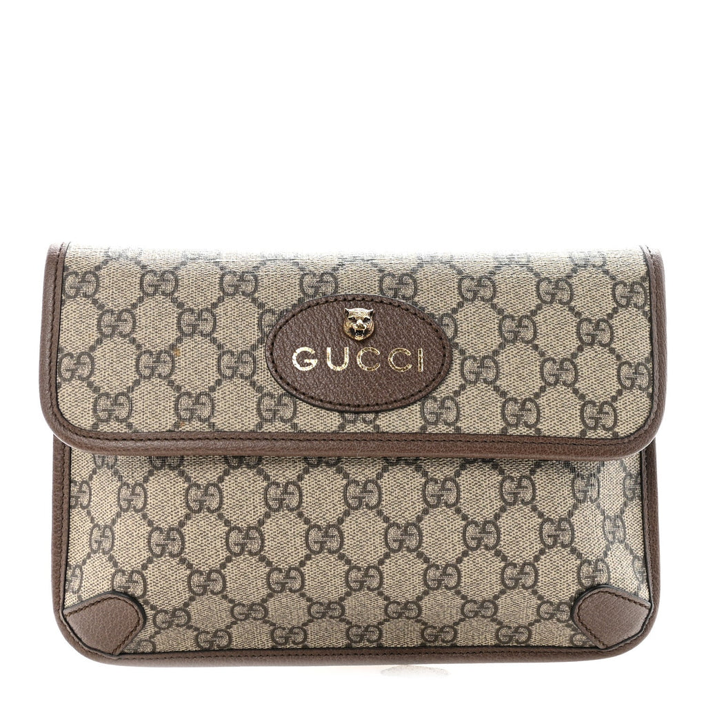 GG Supreme Monogram Neo Vintage Web Belt Bag Brown
