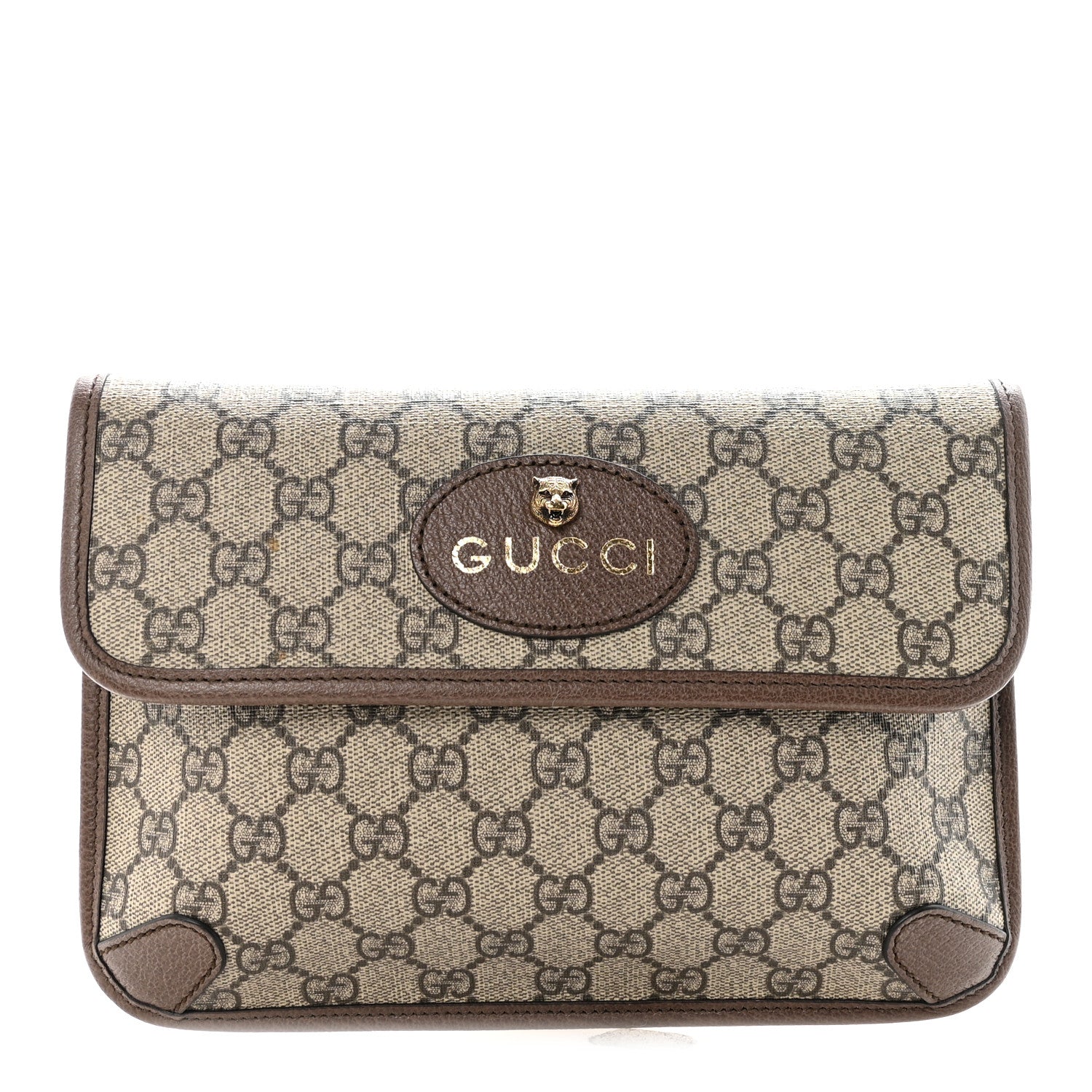 GG Supreme Monogram Neo Vintage Web Belt Bag Brown