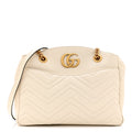 Calfskin Matelasse Medium GG Marmont Open Top Shoulder Bag White