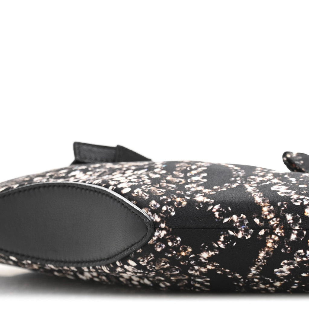Silk Dandelion Print De Manta Clutch Black