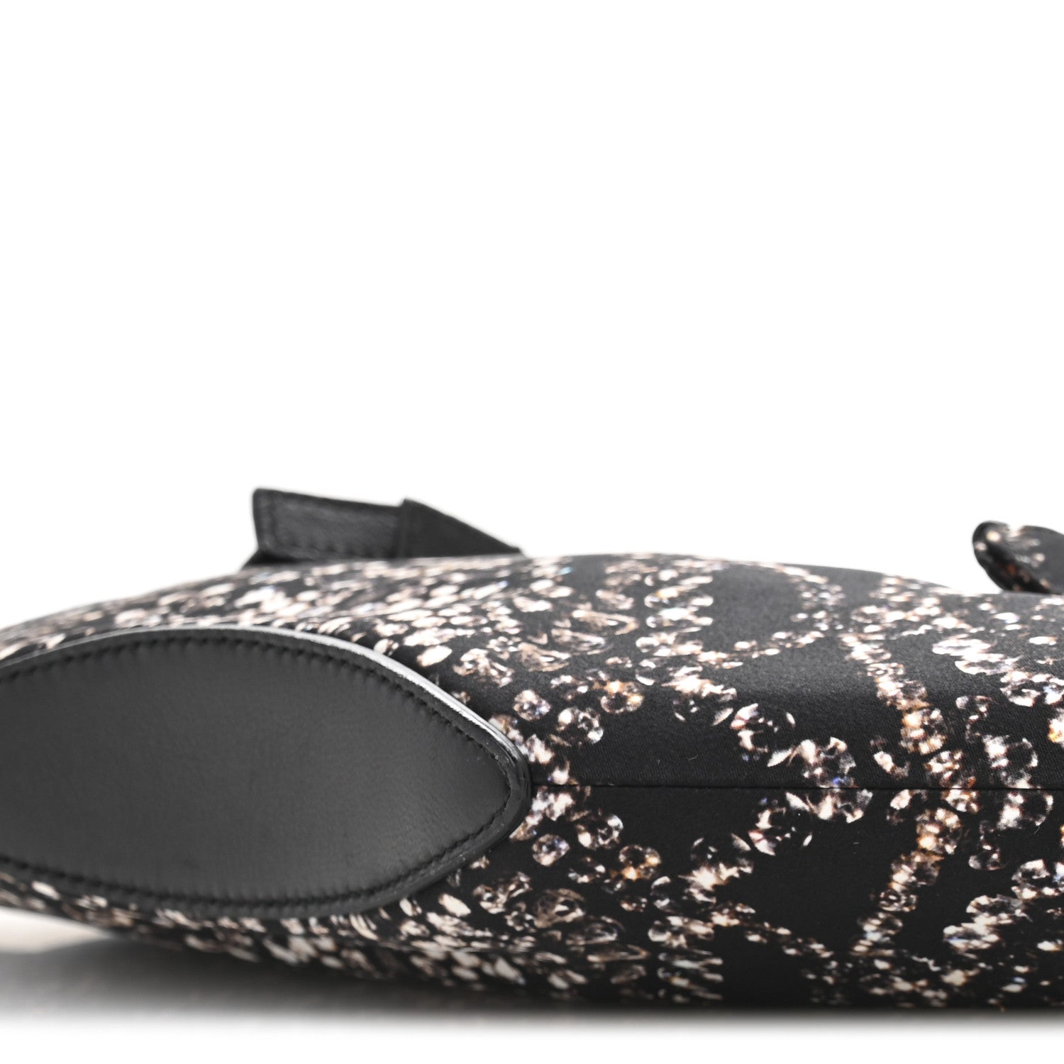 Silk Dandelion Print De Manta Clutch Black