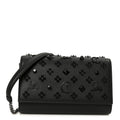 Calfskin Spikes Loubinthesky Paloma Clutch Black