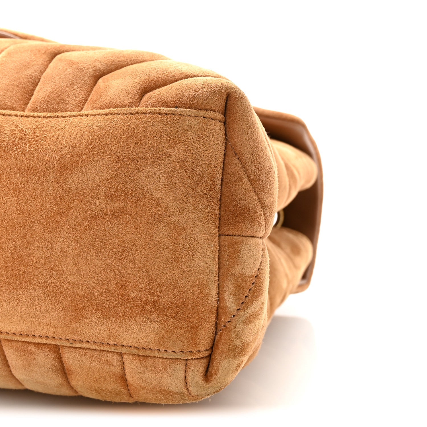 Suede Y Quilted Monogram Medium Loulou Chain Satchel Cinnamon