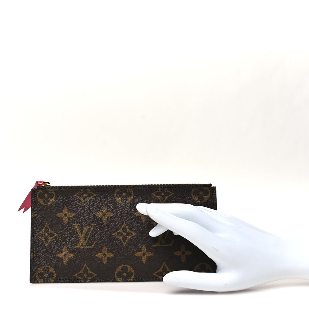 Monogram Felicie Chain Wallet Zippered Insert Fuchsia