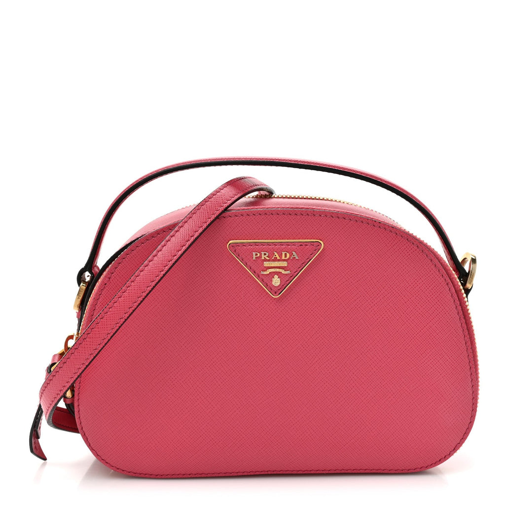 Saffiano Lux Odette Crossbody Magenta
