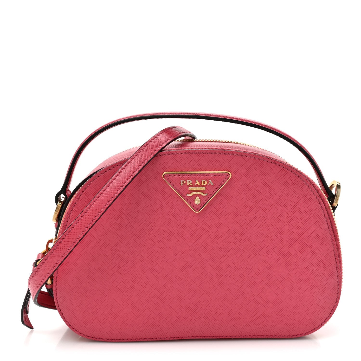 Saffiano Lux Odette Crossbody Magenta