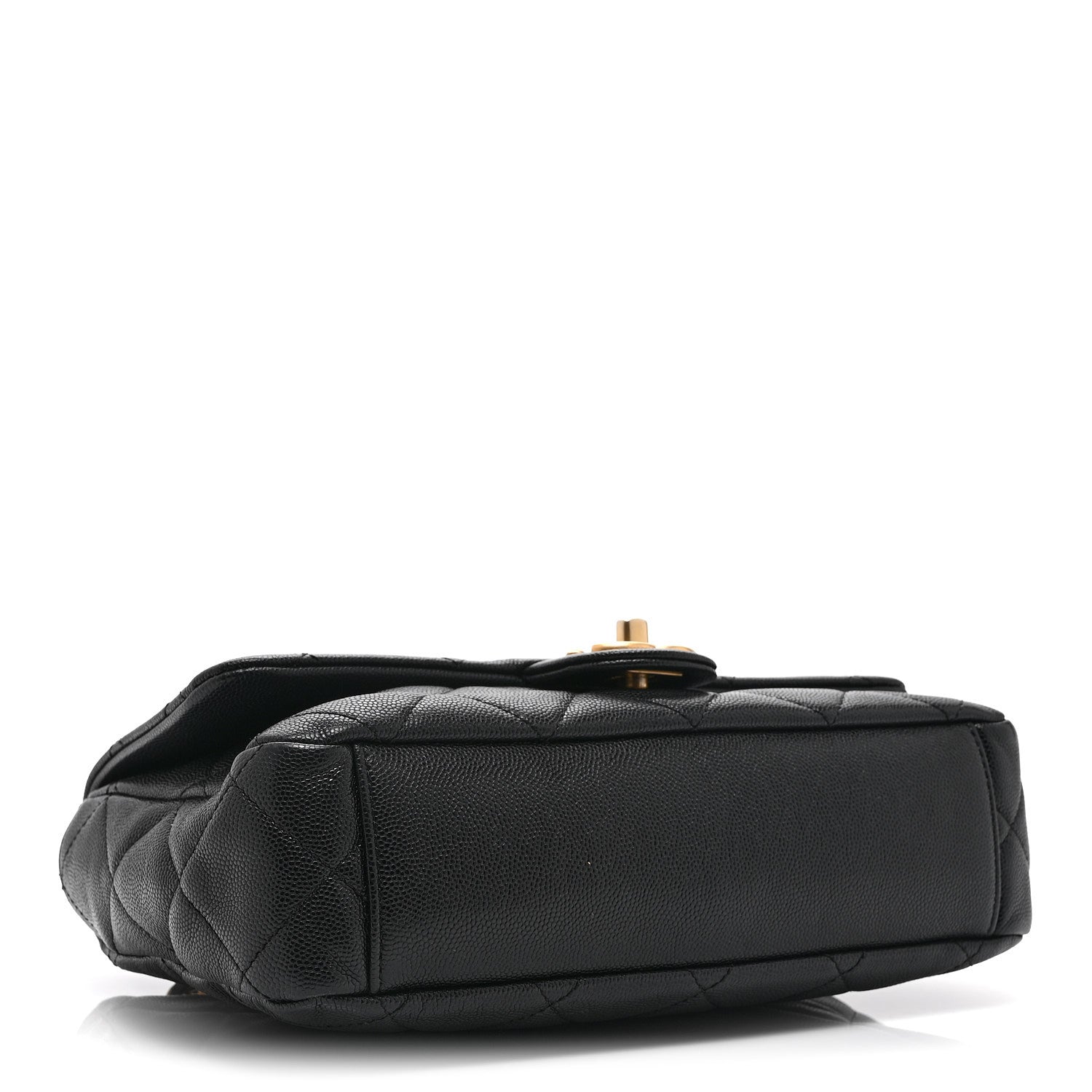 Caviar Quilted Medium Chain Flap  Black