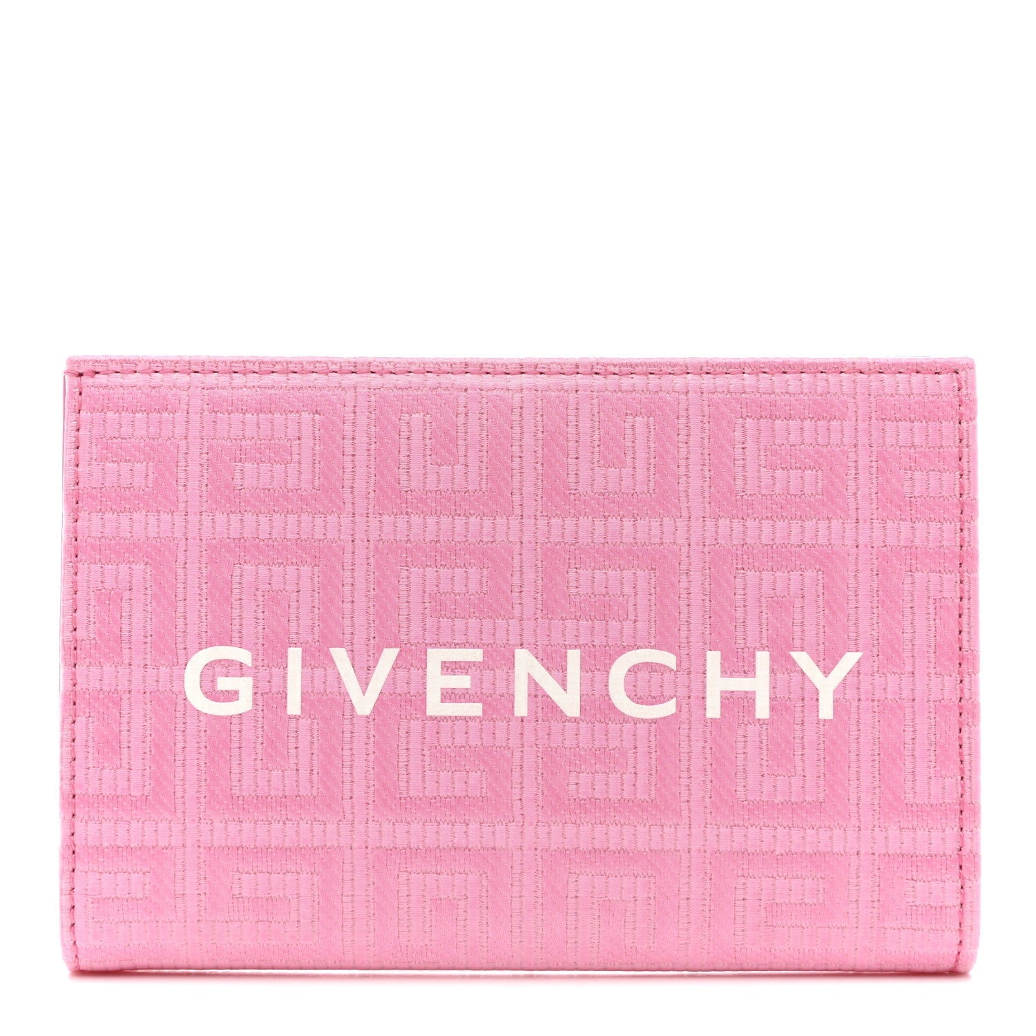 Embroidered Canvas 4G Logo G-Cut Bi-Fold Wallet Bright Pink