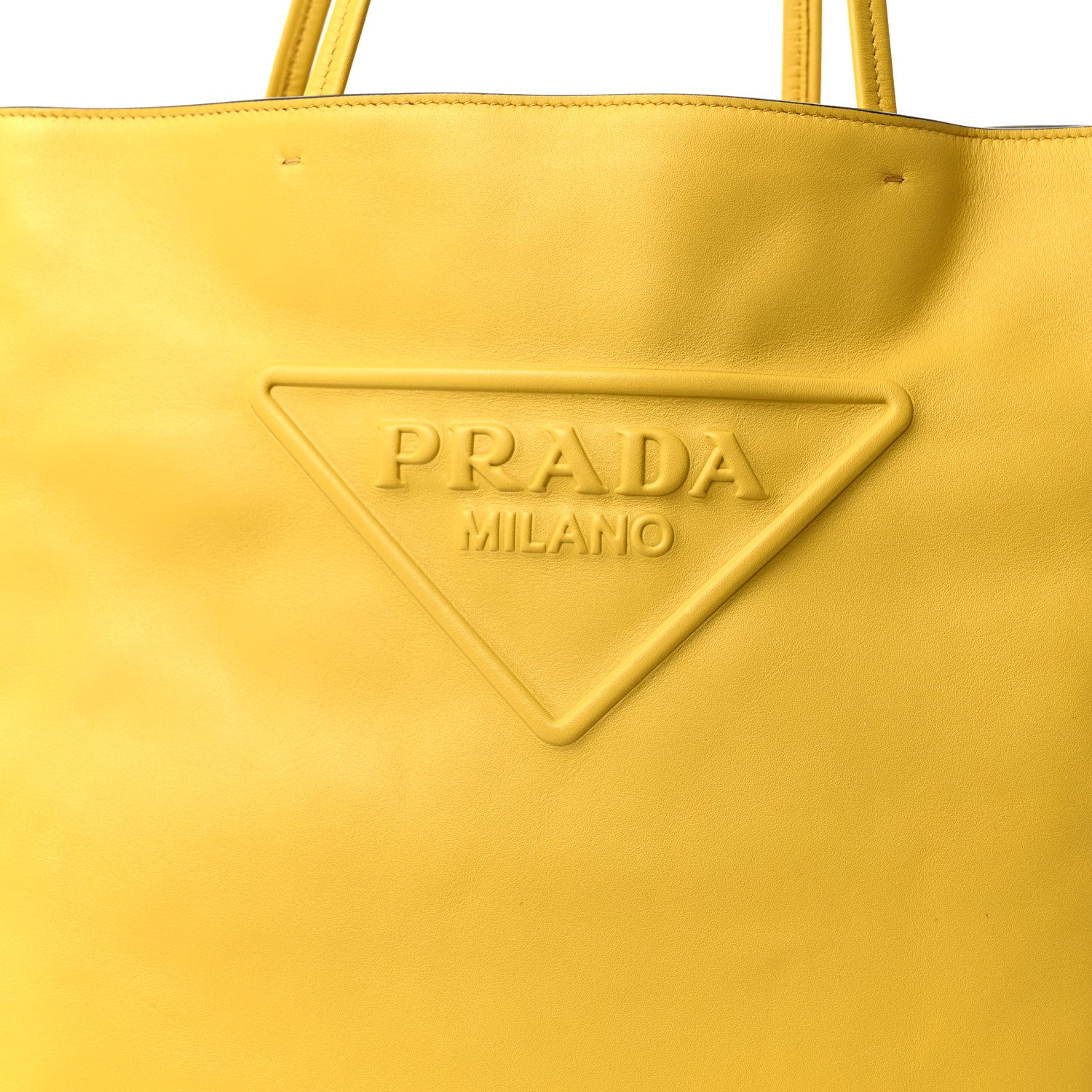 Soft Calfskin Triangle Logo Embossed Tote Sole