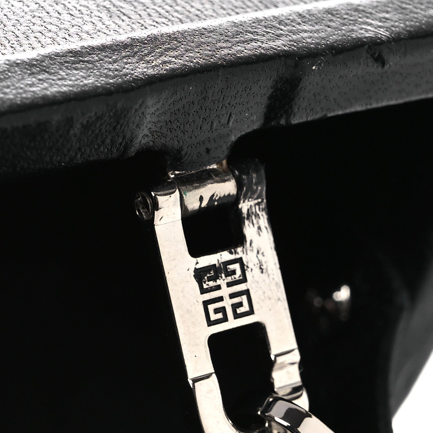 Calfskin G Chain Clutch Black