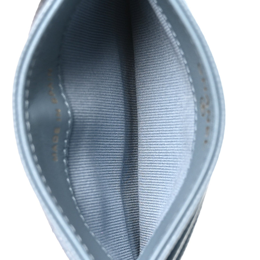 Caviar Quilted Crystal  Holder Light Blue