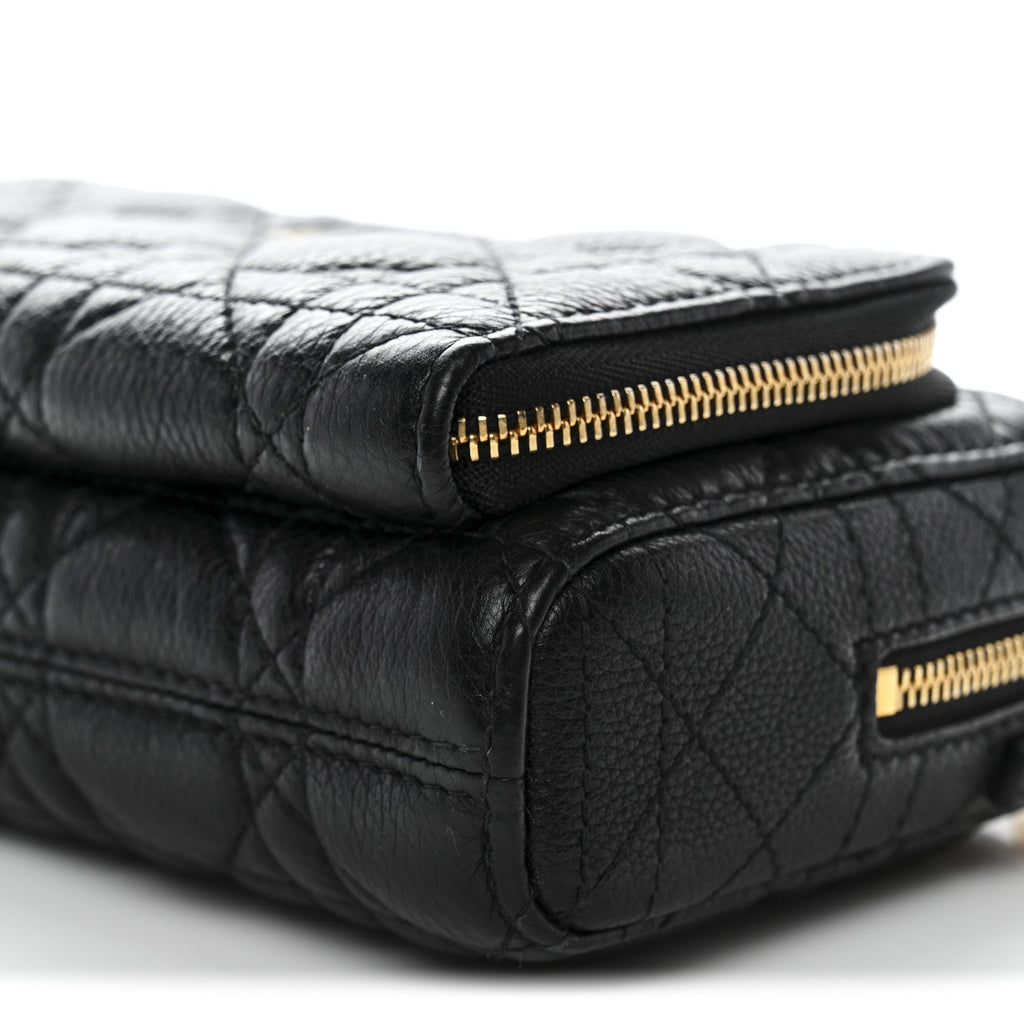 Supple Calfskin Caro Double Pouch Black