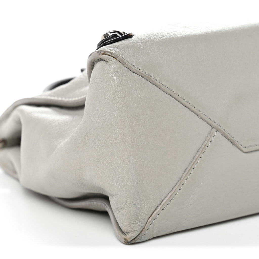 Calfskin Papier Mini A4 Zip Around Tote Grey Black