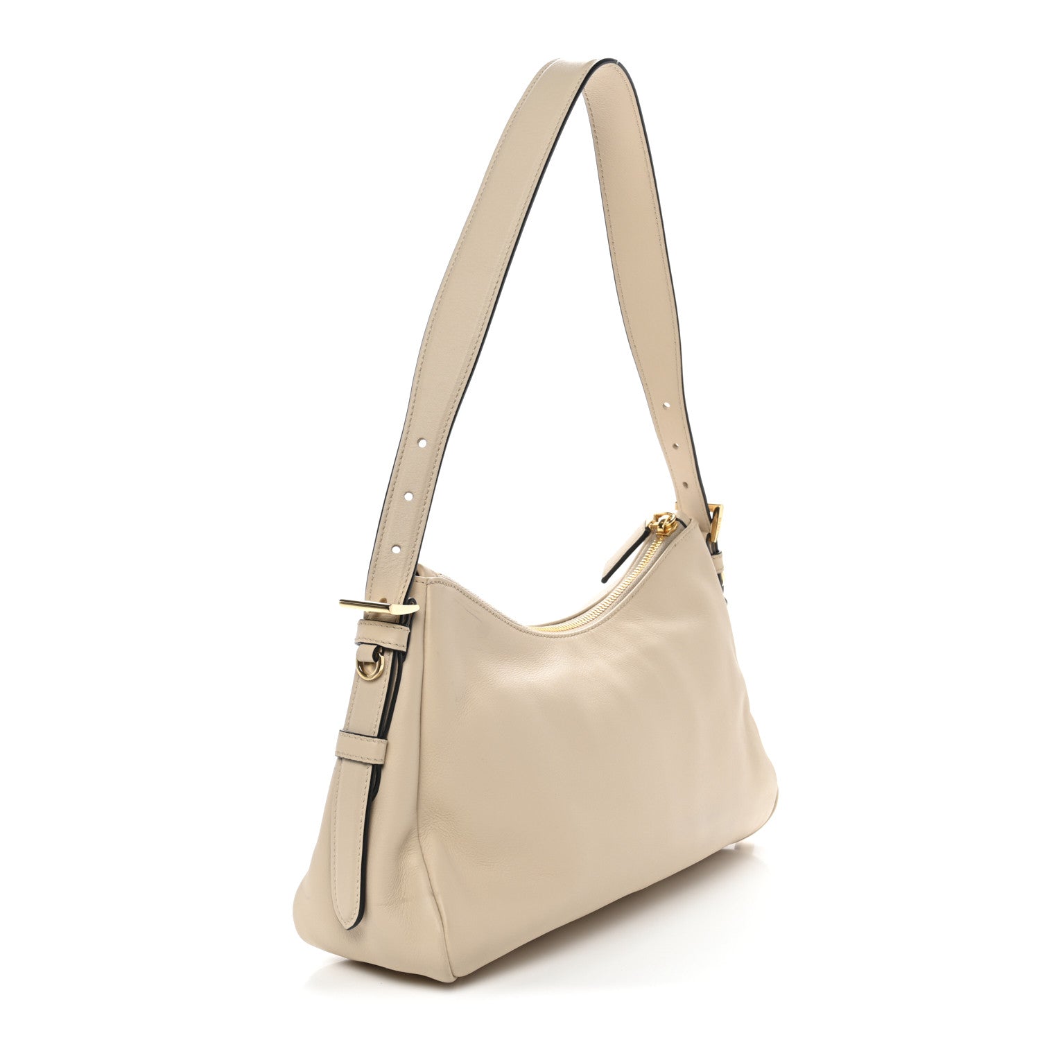 Soft Calfskin Medium Aimee Shoulder Bag Travertine