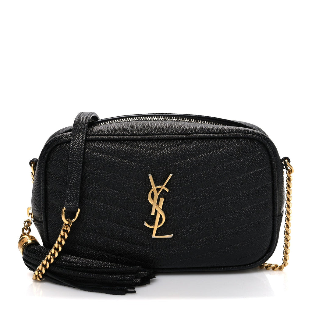 Grain De Poudre Matelasse Monogram Mini Lou Camera Bag Black