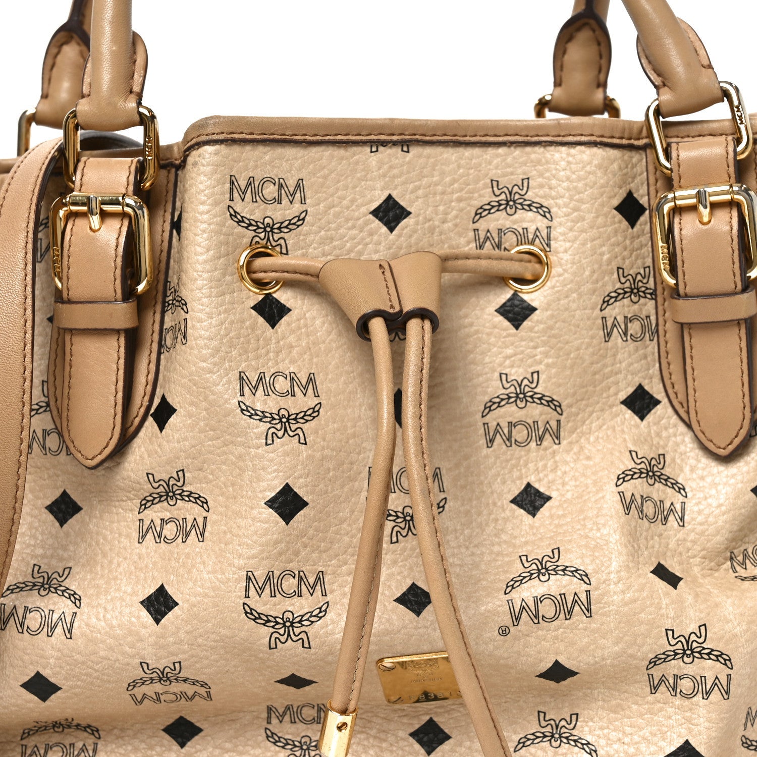 Visetos Medium Drawstring Shopper Beige
