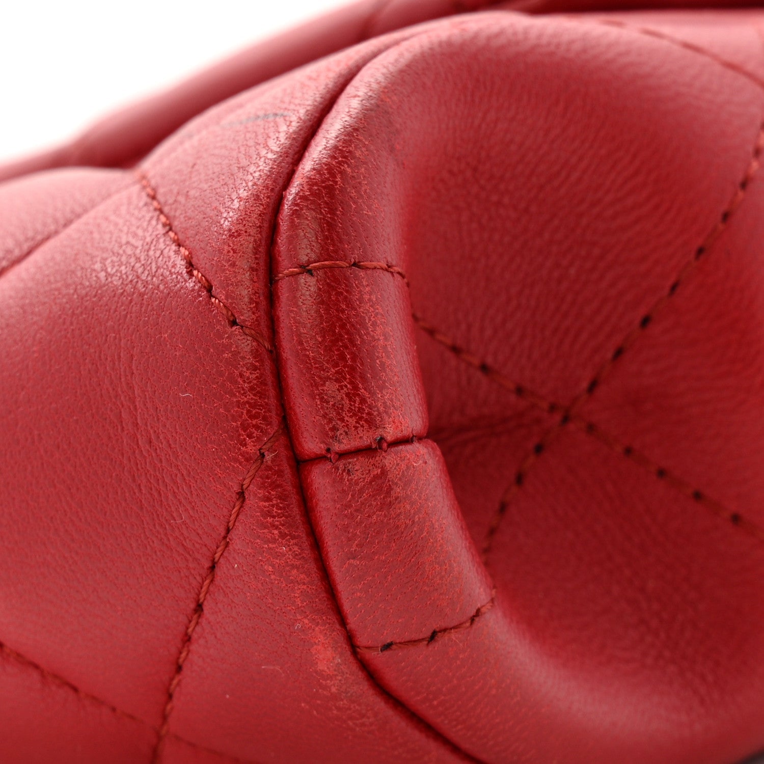 Lambskin Quilted Clutch With Chain Flap Red