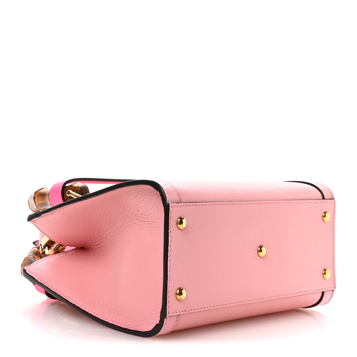 Wonka Grain Calfskin Mini Diana Tote Bag Wild Rose Fuxia Fluo