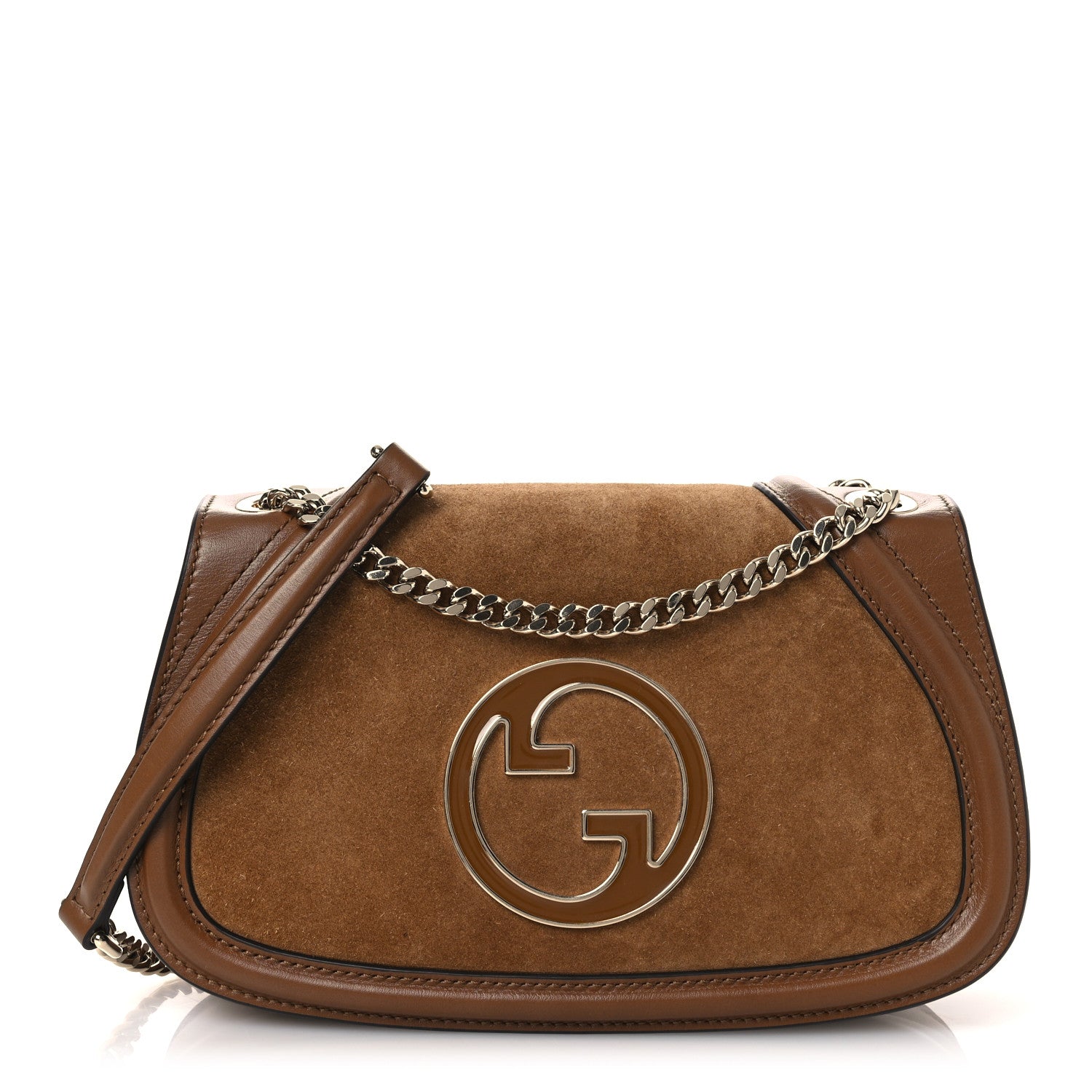 Suede Calfskin Blondie Medium Shoulder Bag Light Brown