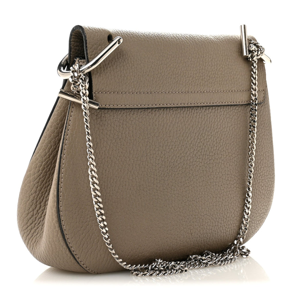 Grained Lambskin Drew Shoulder Bag Motty Grey