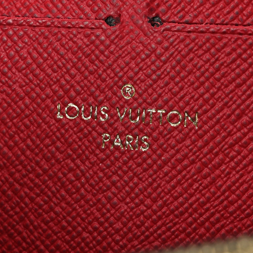 Damier Ebene Clemence Wallet Cherry