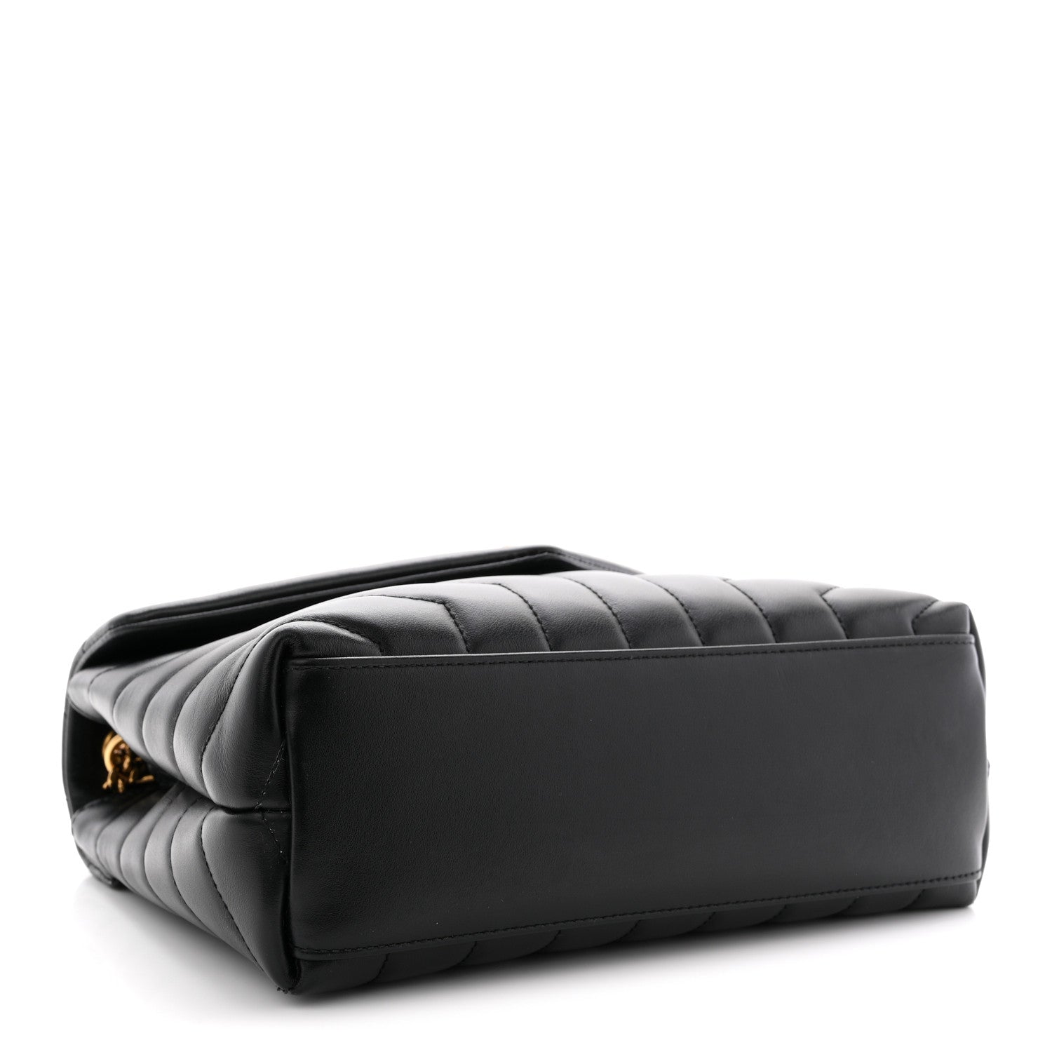 Calfskin Y Quilted Monogram Small Loulou Chain Satchel Black