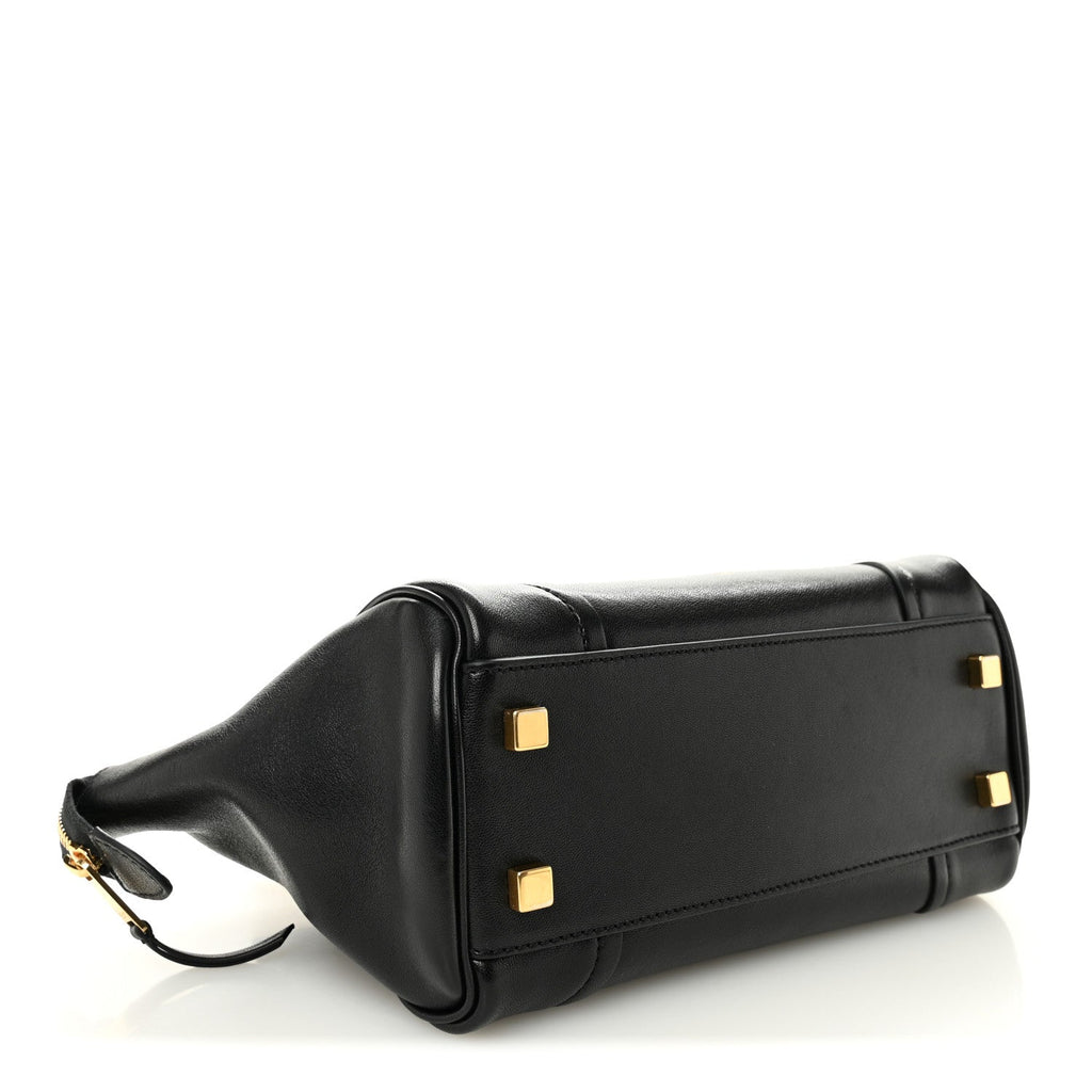 Supple Shiny Lambskin Little New Luggage Black