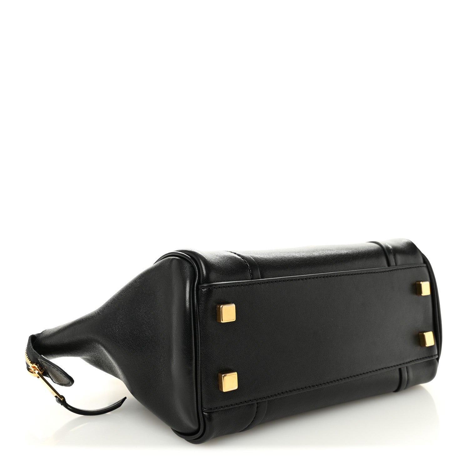 Supple Shiny Lambskin Little New Luggage Black