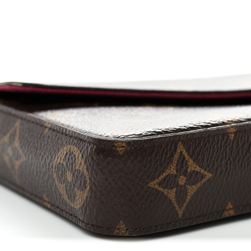 Monogram Pochette Felicie Chain Wallet Fuchsia