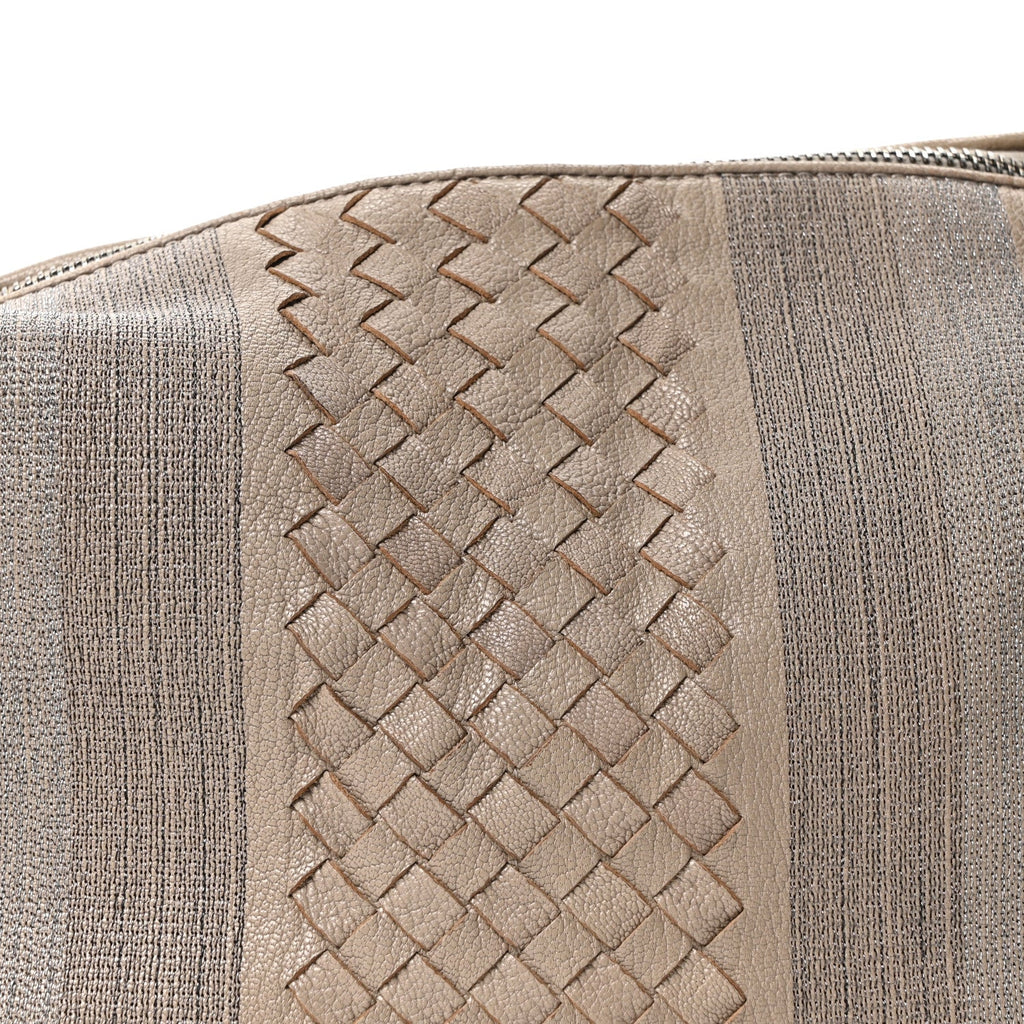 Nappa Intrecciato Stitched Small Shoulder Bag Taupe