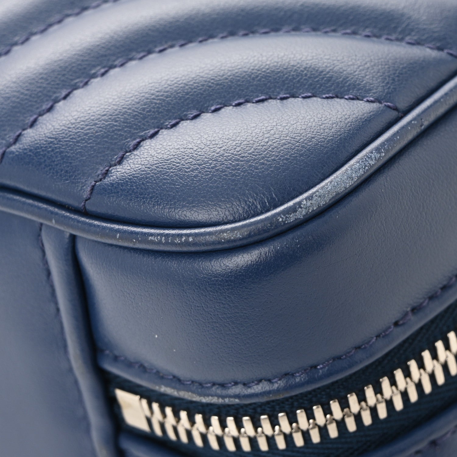 Soft Calfskin Impunture Diagramme Camera Bag Bluette