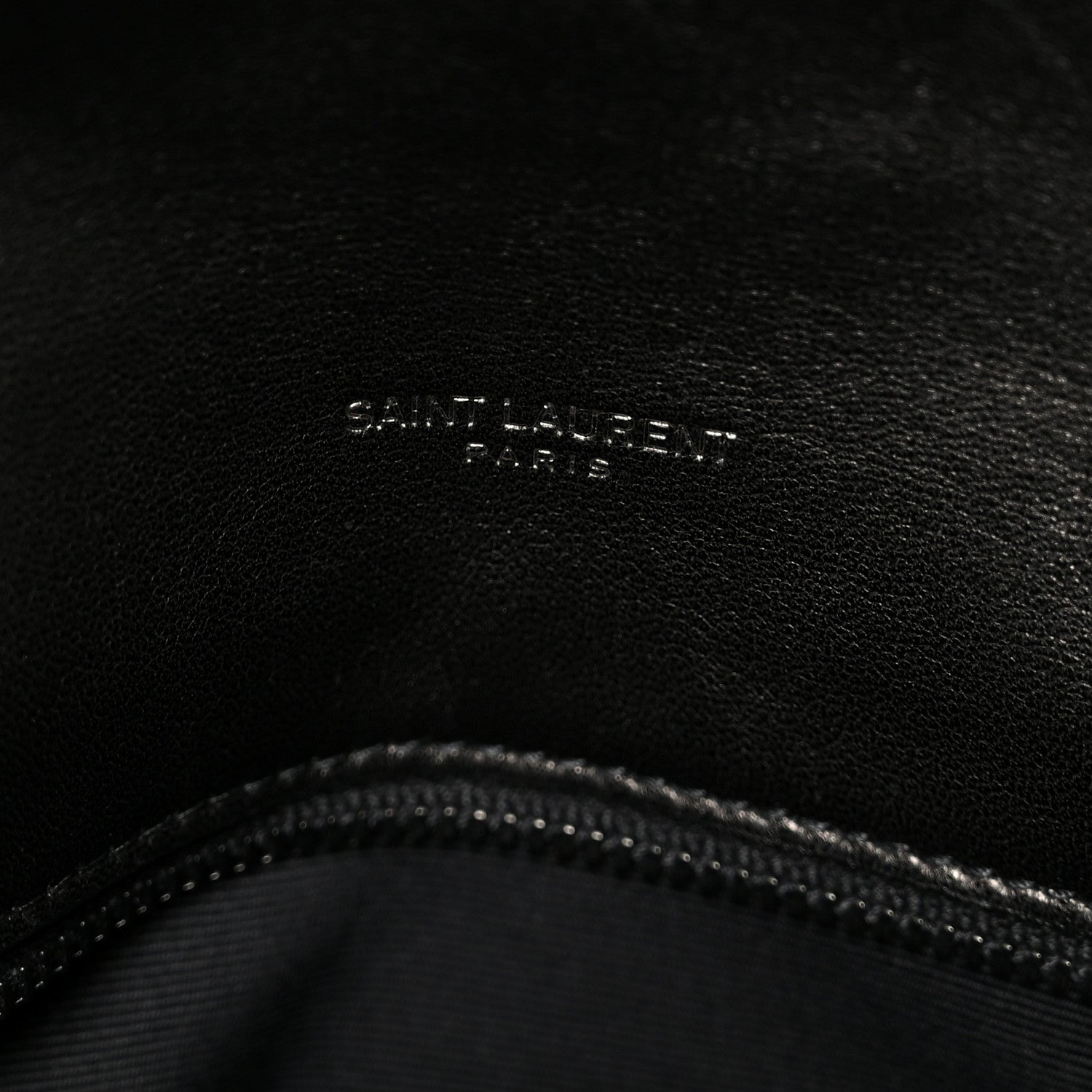 Lambskin Quilted Monogram Monochrome Medium Loulou Puffer Chain Satchel Black
