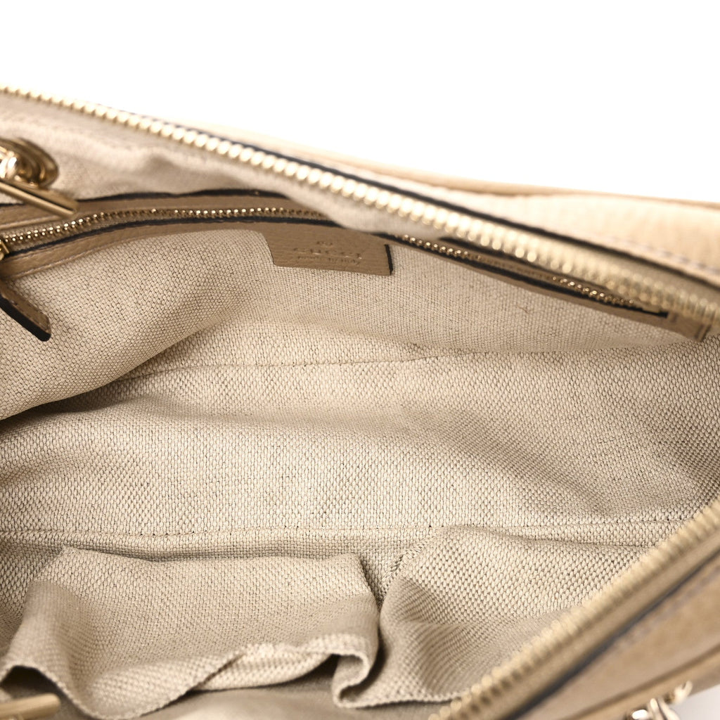 Pebbled Calfskin Small Soho Bowler Camelia
