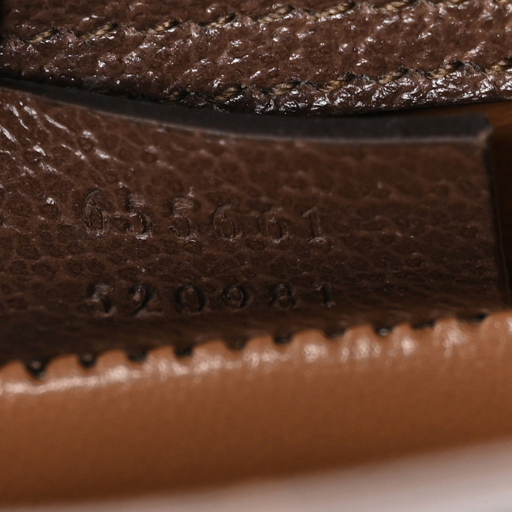 Monogram Jumbo GG Textured Dollar Calfskin Mini Diana Tote Bag Camel Ebony New Acero