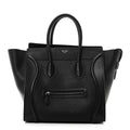 Drummed Calfskin Mini Luggage Black