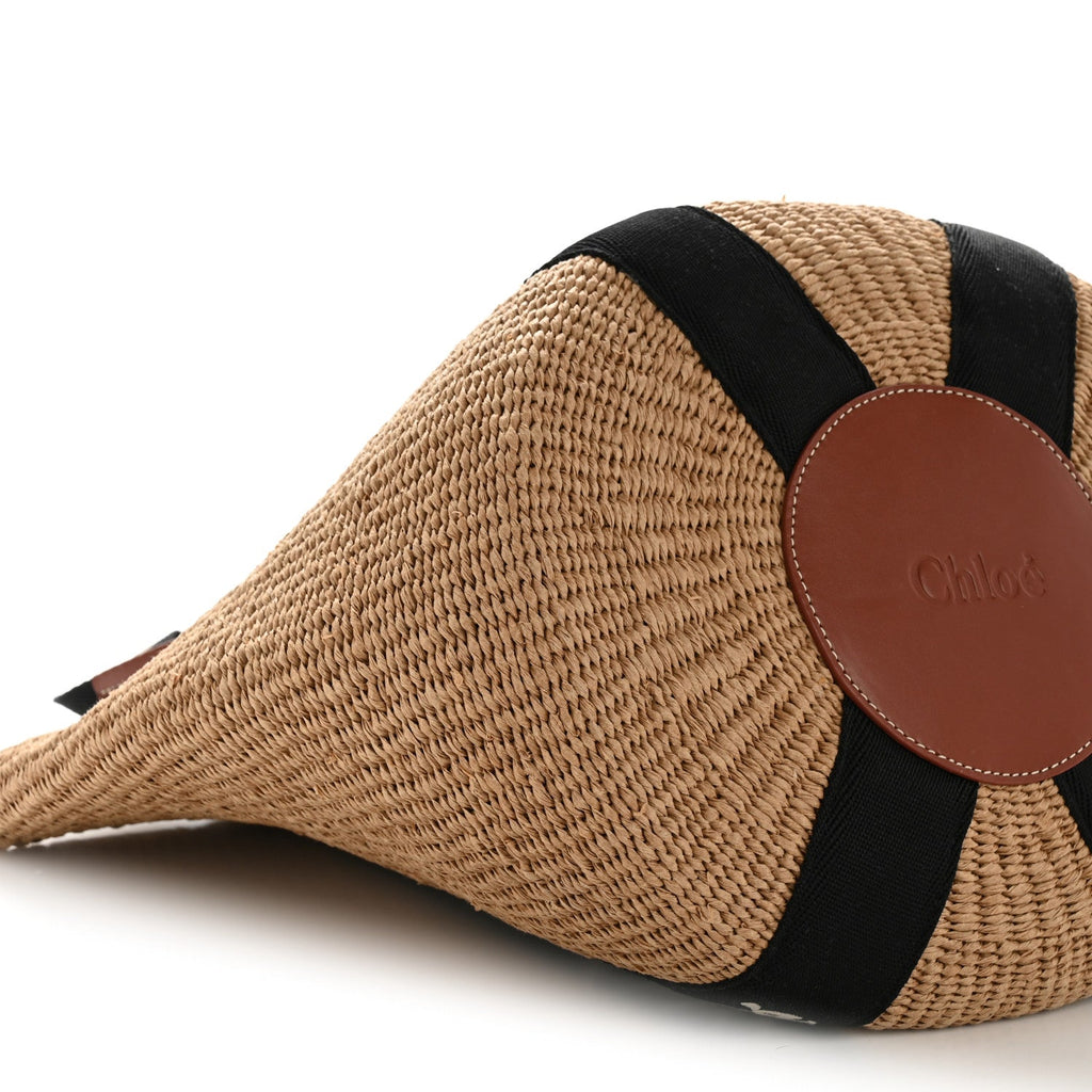 Raffia Large Woody Tote Black