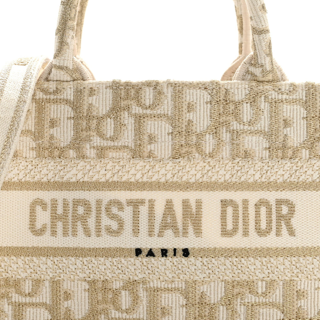Oblique Mini Book Tote With Strap Gold Multicolor
