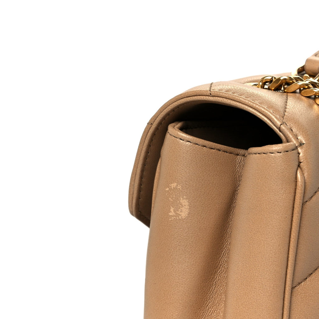 Lambskin Chevron Quilted Medium LouLou Natural Tan