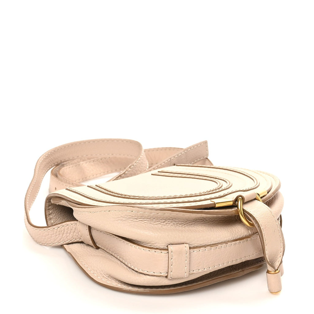 Calfskin Mini Marcie Round Crossbody Bag Root Beige
