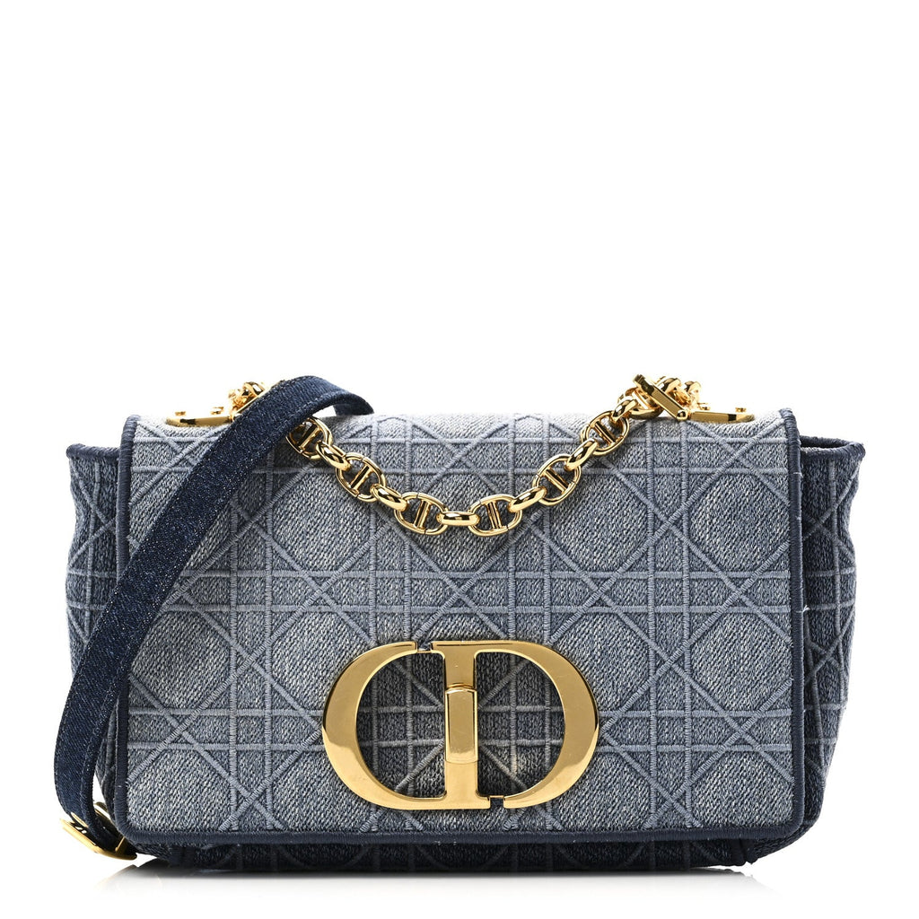 Denim Cannage Small Caro Bag Blue