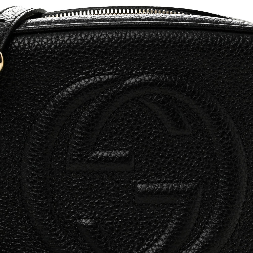 Pebbled Calfskin Small Soho Disco Bag Black